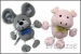 Plush Piggy and Mouse Squeaky Rope Dog Toy