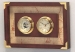 Clock and Barometer Set with Brass Corners