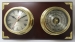 Captain Clock and Barometer on Wooden Plate