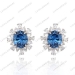 Silver Earrings With Blue Stone(set)