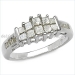 anneau blanc de diamant d'or de 1.00ctw 10kt